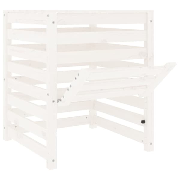 Kompostlåda vit 63,5x63,5x77,5 cm massiv furu