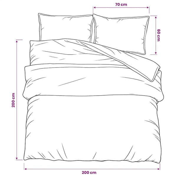 Bäddset svart 200x200 cm bomull