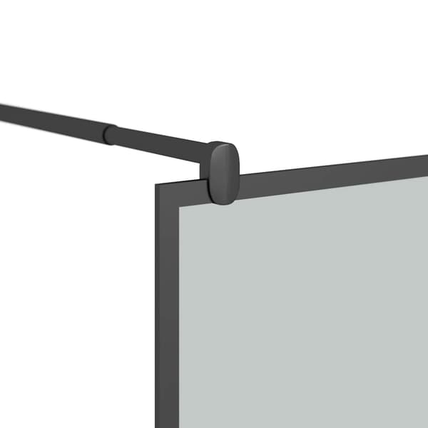 Duschvägg 100x195cm halvfrostat ESG-glas svart