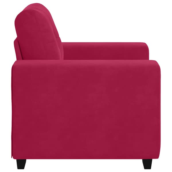 Soffstol vinröd 100x78x80 cm sammet