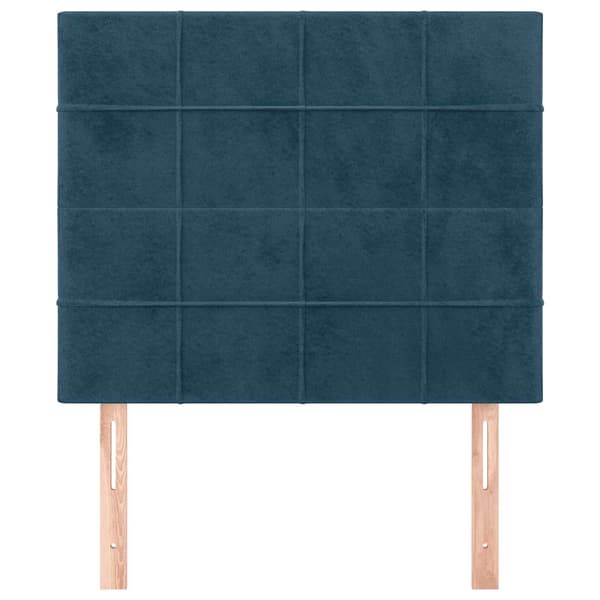 Sänggavel mörkblå 80x5x118/128 cm sammet