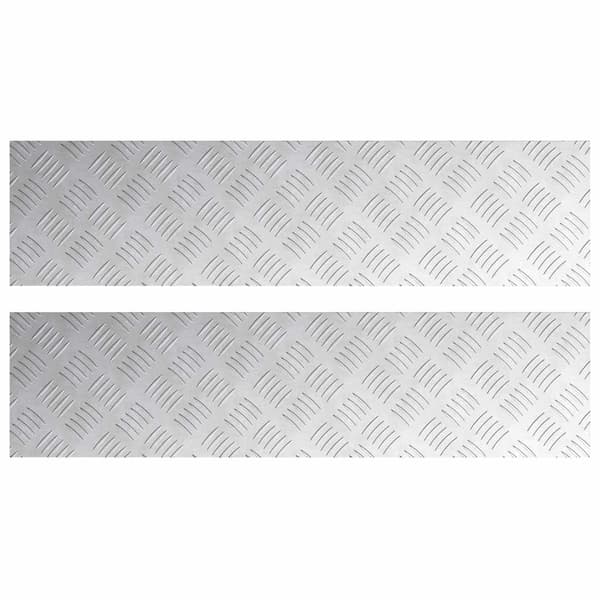 Trappsteg Rektangulär 2 pcs Silver 80 x 20 cm Aluminium