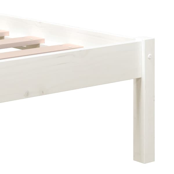 Sängram vit massiv furu 140x190 cm