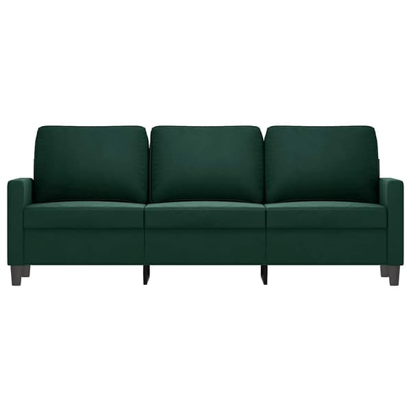 3-sitssoffa mörkgrön 180 cm sammet