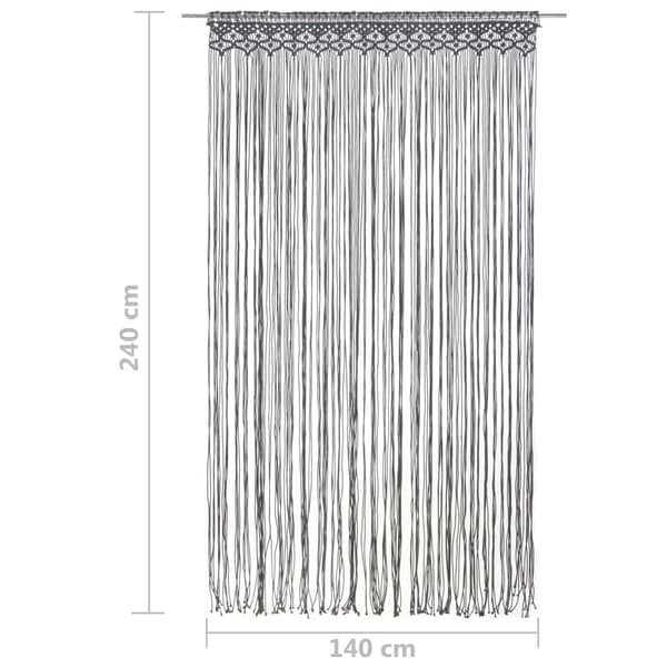 Gardin makramé antracit 140x240 cm bomull