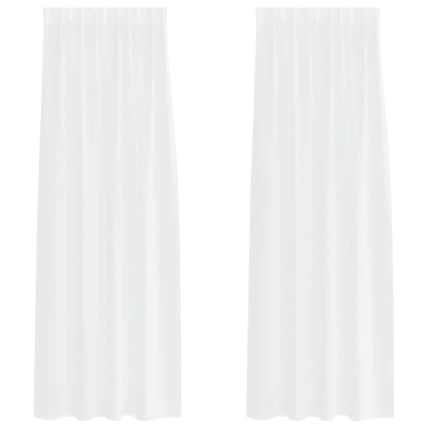 Voile Gardin med gardiner 2 pcs Vit 245 x 140 cm Polyester
