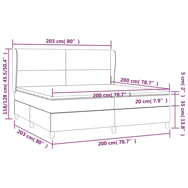 Ramsäng med madrass ljusgrå 200x200 cm sammet