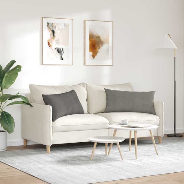 Sofakuddar 2 pcs Ljusgrå 80 x 40 cm Kordread tyg