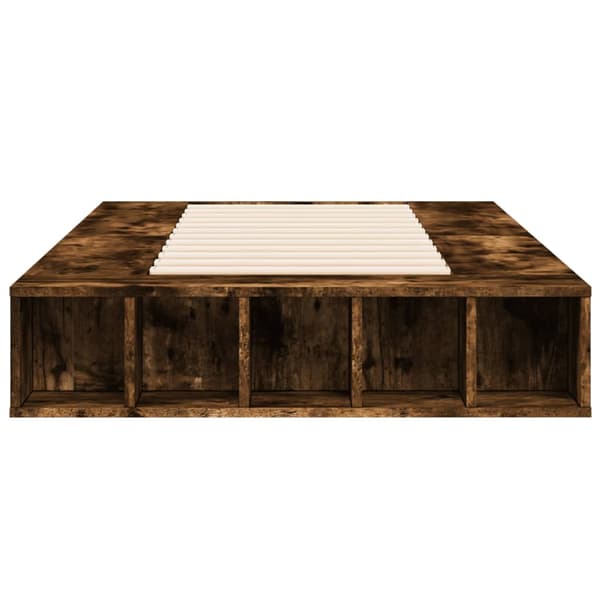 Sängram rökfärgad ek 75x190 cm konstruerad trä