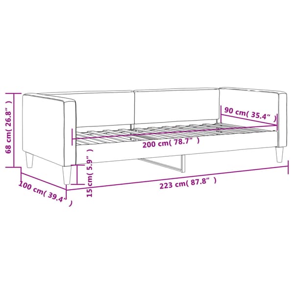 Dagbädd svart 90x200 cm tyg