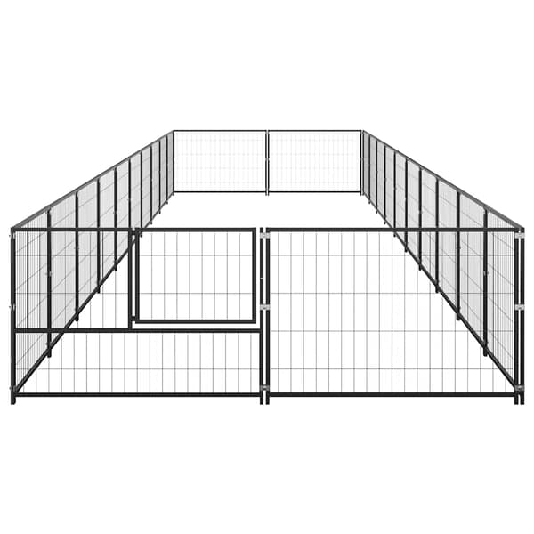 Hundgård svart 20 m² stål