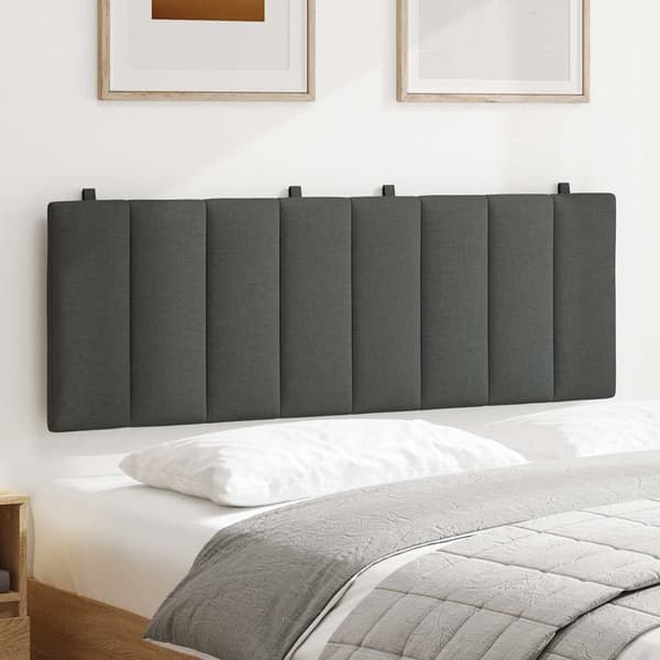 Headboard Cushion "Hanko" Dark Grey 140 cm Fabric