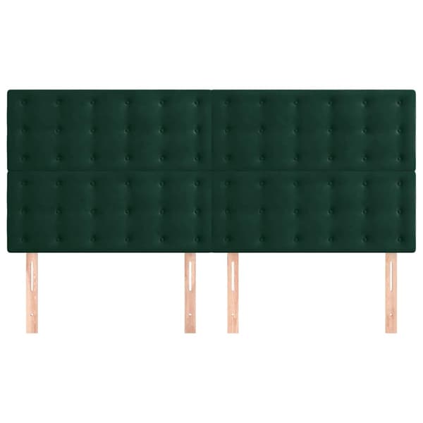 Sänggavel mörkgrön 200x5x118/128 cm sammet