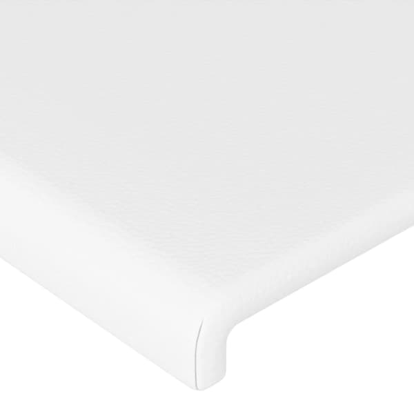 Sänggavel LED vit 147x16x118/128 cm konstläder