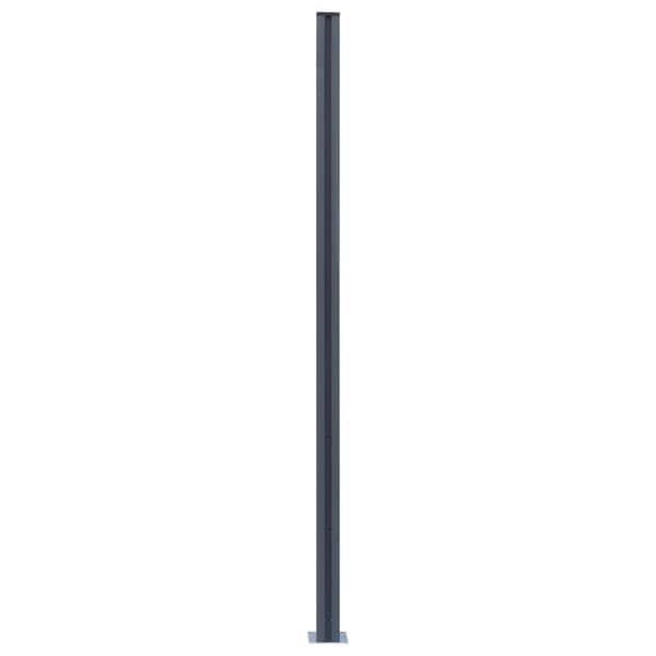 Staketstolpar 3 st mörkgrå 185 cm aluminium