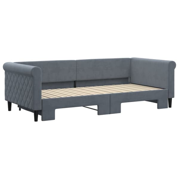 Dagbädd utdragbar mörkgrå 90x200 cm sammet