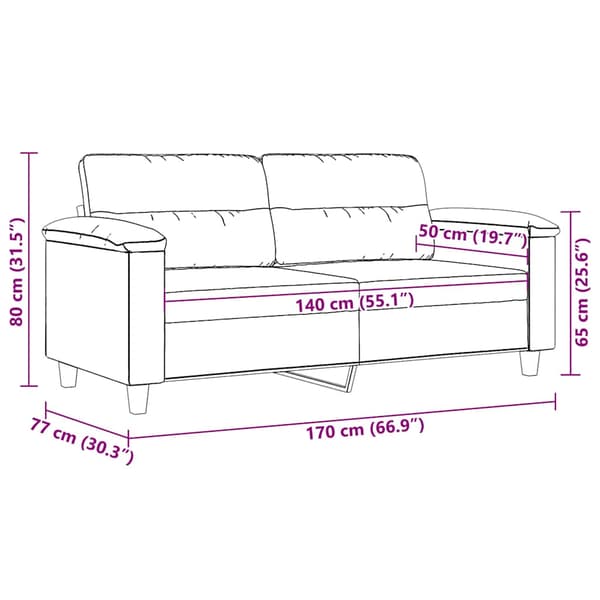 2-sitssoffa svart 140 cm mikrofibertyg