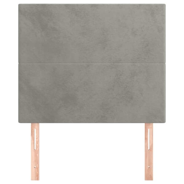 Sänggavel ljusgrå 90x5x118/128 cm sammet