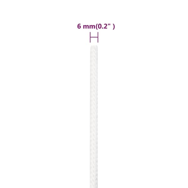 Båtlina helvit 6 mm 100 m polypropylen