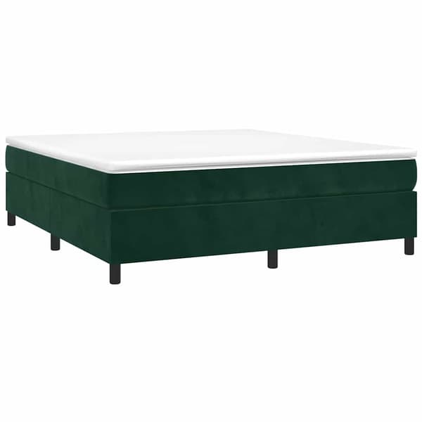 Boxspring-sängram mörkgrön 200x200 cm sammet