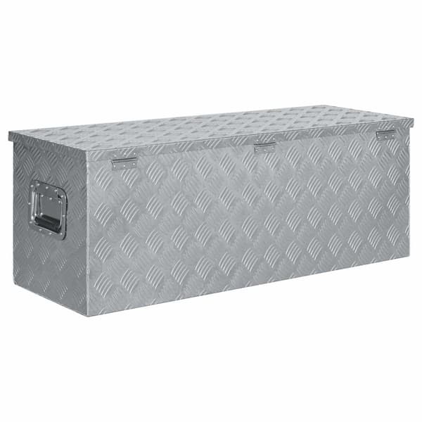 Förvaringslåda aluminium 110,5x38,5x40 cm silver