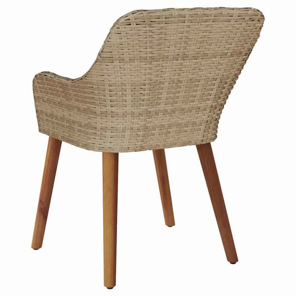 Trädgård Stol 2 st Beige konstrotting