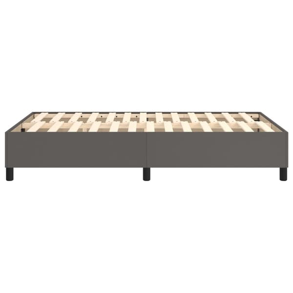 Boxspring-sängram grå 120x200 cm konstläder