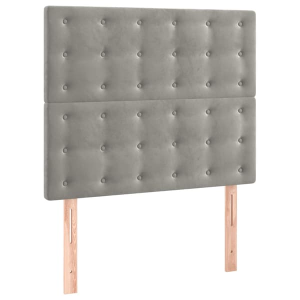Ramsäng med madrass ljusgrå 100x200 cm sammet