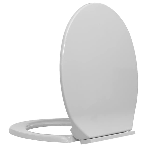 Toalettsits mjuk stängning ljusgrå oval