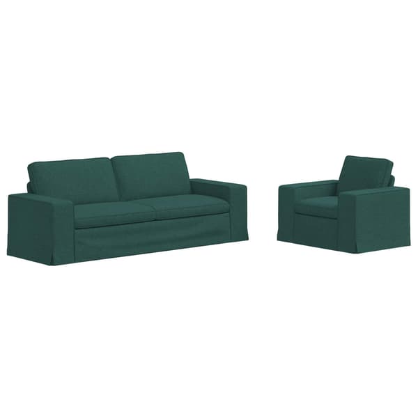 Soffset 2 pcs Mörkgrön 222 x 80 x 82 cm tyg