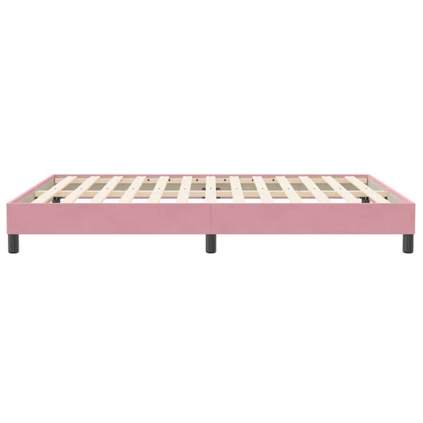 Sängram utan madrass rosa 160x210 cm sammet