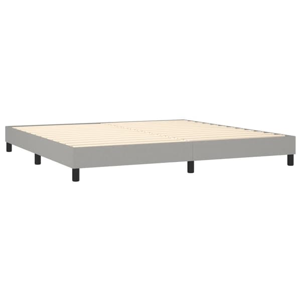 Ramsäng med madrass ljusgrå 200x200 cm tyg