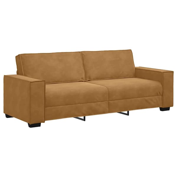 3-sitssoffa brun 220x78x84 cm sammet