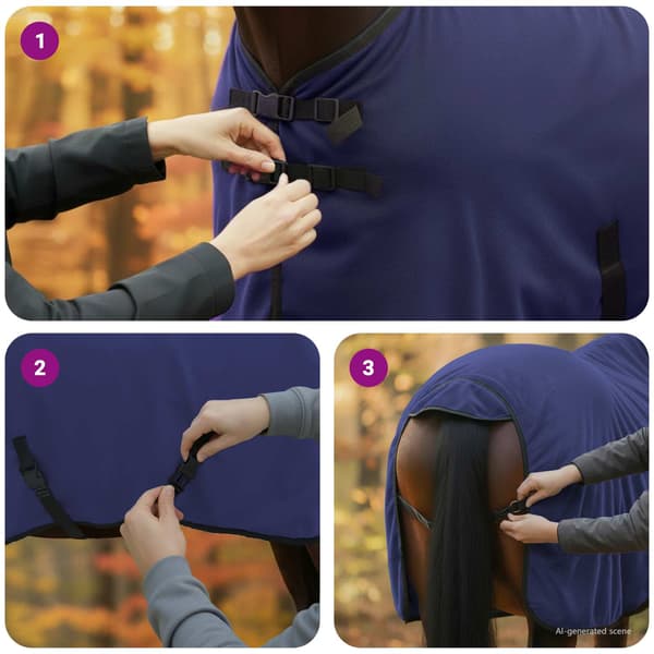 Hästdyna Mörkblå 75 cm Polyester Fleece