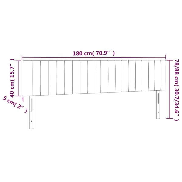 Sänggavel LED mörkgrön 180x5x78/88 cm sammet