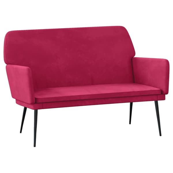 Bänk vinröd 108x79x79 cm sammet