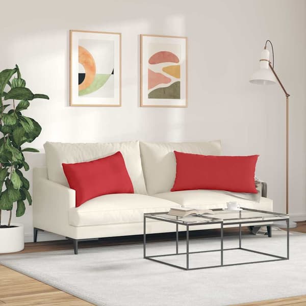 Sofakuddar 2 pcs Röd 80 x 40 cm tyg