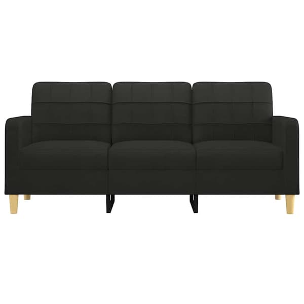 3-sitssoffa svart 180 cm tyg