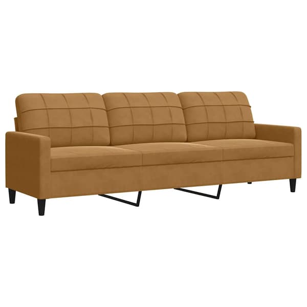 3-sitssoffa brun 210 cm sammet