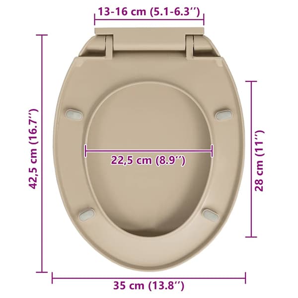 Toalettsits mjuk stängning beige oval