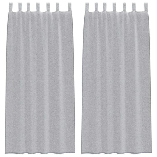 Voile Gardin 2 st Mörkgrå 225 x 140 cm Polyester
