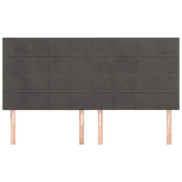 Sänggavel mörkgrå 160x5x118/128 cm sammet