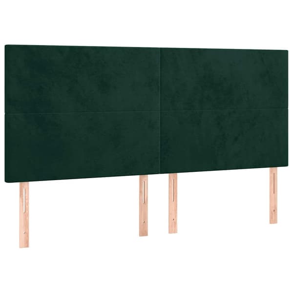 Sänggavel mörkgrön 200x5x118/128 cm sammet