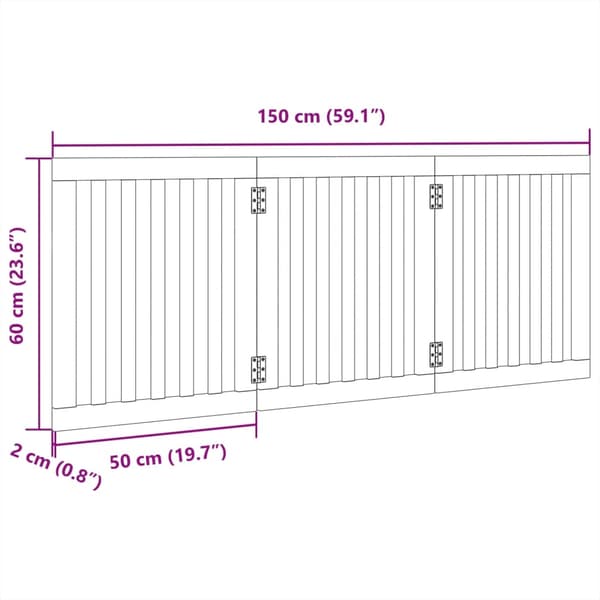 Hundgrind hopfällbar 3 paneler vit 150 cm poppel