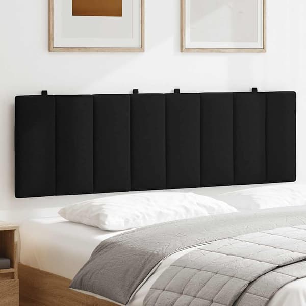 Headboard Cushion "Hanko" Black 160 cm Fabric