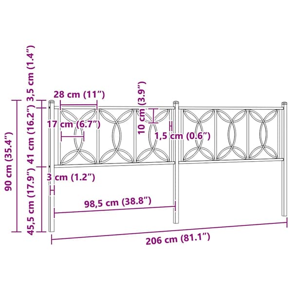 Ersättningsgavel metall vit 200 cm
