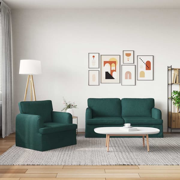 Soffset 2 pcs Mörkgrön 162 x 80 x 85 cm tyg