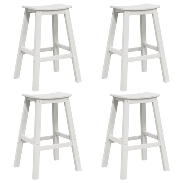 Trädgårds Bar Set 4 pcs Vit HDPE