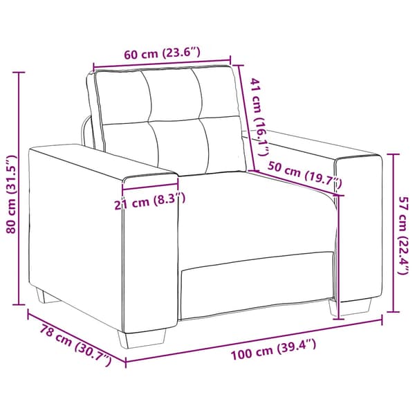 Soffstol brun 100x78x80 cm sammet