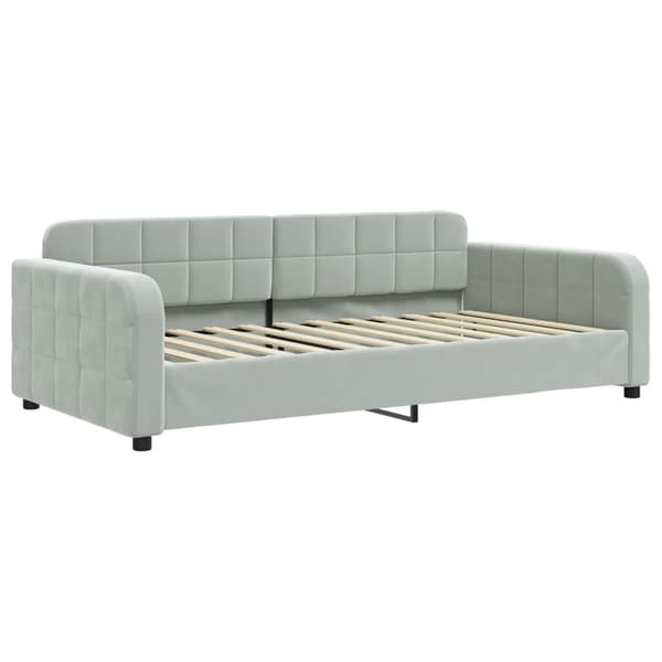Dagbädd utdragbar ljusgrå 100x200 cm sammet